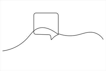 Modern continuous line drawing of message speech bubble icon

