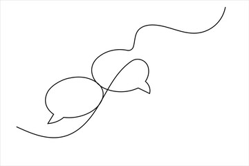 Modern continuous line drawing of message speech bubble icon
