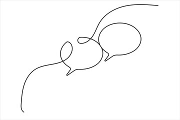 Modern continuous line drawing of message speech bubble icon
