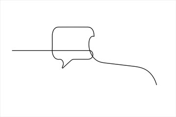 Modern continuous line drawing of message speech bubble icon
