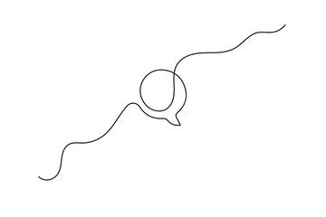 Modern continuous line drawing of message speech bubble icon
