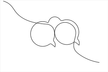 Modern continuous line drawing of message speech bubble icon
