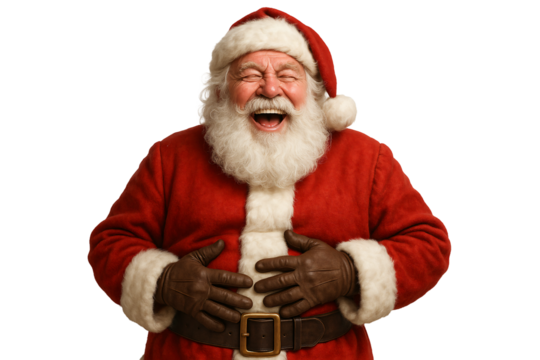 Santa Claus laughing joyfully. Christmas happiness. - Powered by Adobe