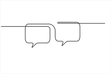Modern continuous line drawing of message speech bubble icon
