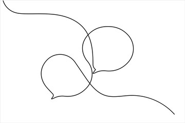 Modern continuous line drawing of message speech bubble icon
