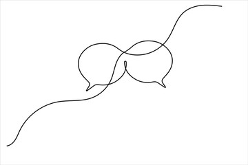Modern continuous line drawing of message speech bubble icon
