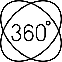 360 Degrees Icon. 360 Degrees vector icon set. Rotate symbol