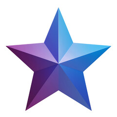 Fototapeta premium A vibrant five pointed star with a gradient of purple blue and violet hues.