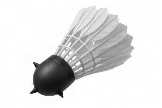 Shuttlecock transforming into a mace hybrid, symbolizing aggressive competition and strategic power in sports and business