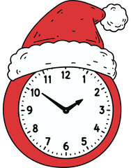 Christmas Clock with Santa Hat - Festive Timekeeping for the Holidays