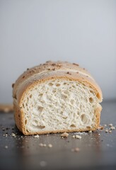 sliced bread on wooden table