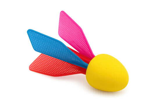 Indiaca shuttlecock with colorful plastic feathers and foam base, representing active play and recreational sport