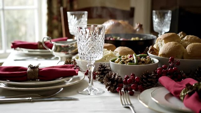 Festive dining table setting