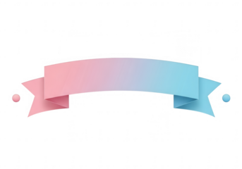Gradient pink and blue ribbon banner graphic for celebrations, announcements, and decorative design element.