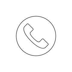Simple Circular Phone Receiver Line Icon