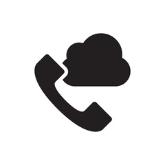 Cloud Storage Phone Service Solid Icon