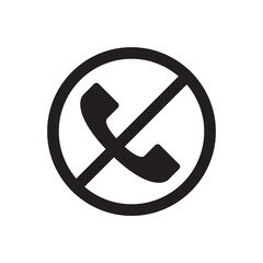 No Incoming Calls Block Solid Symbol