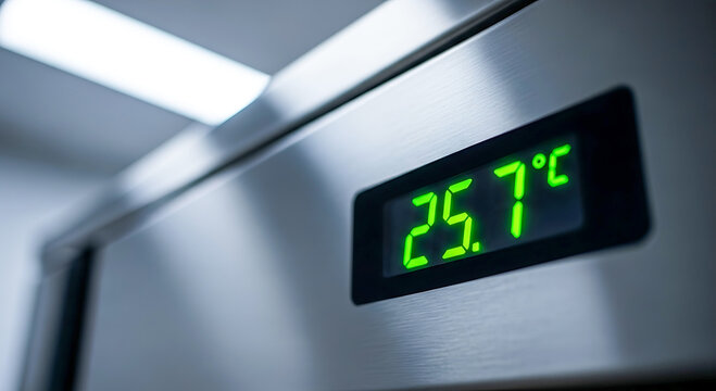 Digital Thermometer Displaying 25.7 Degrees Celsius