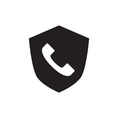 Secured Call Protection Shield Solid Icon