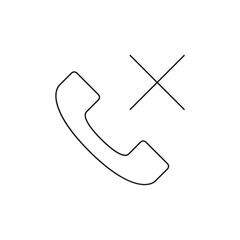 Terminated Ended Phone Call Line Symbol