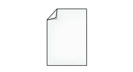 Blank White Paper Sheet with Corner Fold on Transparent Background for Creative Design or Printing