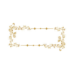 Ornament element vintage gold frame floral decorative graphic