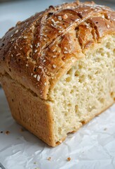 sliced bread on wooden table