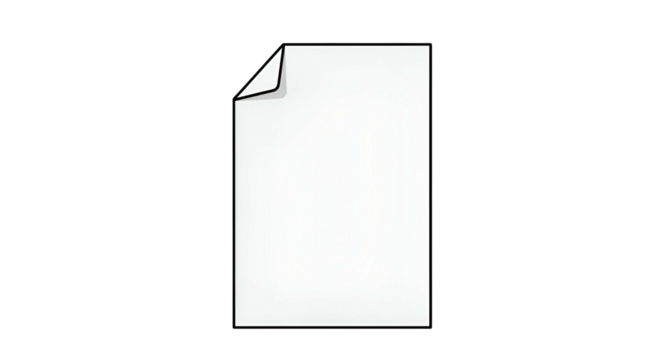 Blank White Paper Sheet with Corner Fold on Transparent Background for Creative Design or Printing