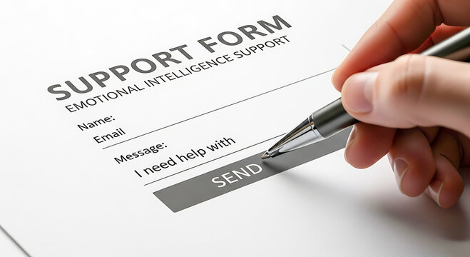 Hand Filling Out Emotional Intelligence Support Form