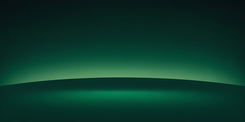 Mysterious dark green gradient landscape with subtle glowing horizon and distant stars evokes calm and deep contemplation