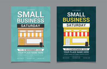 Small Business Saturday Flyer Templates, vector illustration eps 10