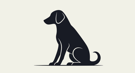 Sitting dog silhouette with transparent background