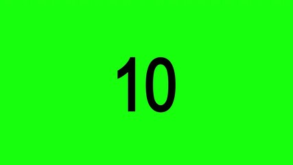 fifteen second countdown timer animation with sliding effect on green background, 15 to 0 seconds 