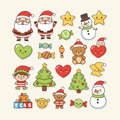 set of christmas icons