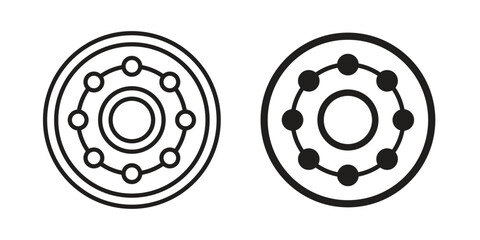 Car bearing icon illustration, thin line vector, web design sign,
