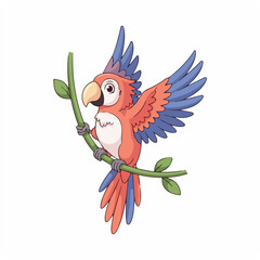 Parrot Swinging on Vine