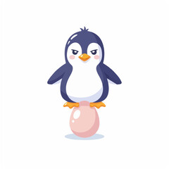 Penguin Balancing Egg Proudly