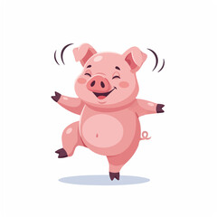 Pig Dancing with Raised Legs