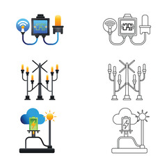 Smart Renewable Energy and Eco Tech Device Icon Set
