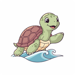 Turtle Waving with Flipper Raised