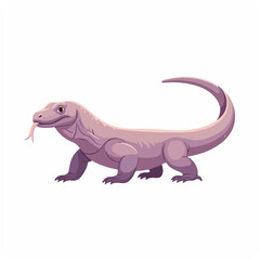 Komodo Dragon Walking with Flicking Tongue