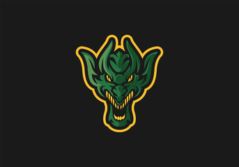 Green Goblin Head Logo Template, Demon Mascot Vector Illustration © EndR_ID