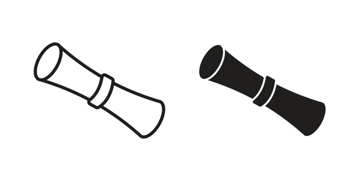 Diploma icon illustration, thin line vector, web design sign,