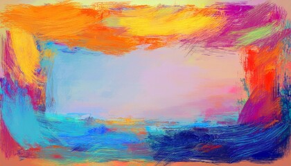 abstract brush stroke frame with textured art