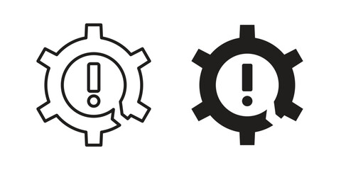 Failure icon illustration, thin line vector, web design sign,