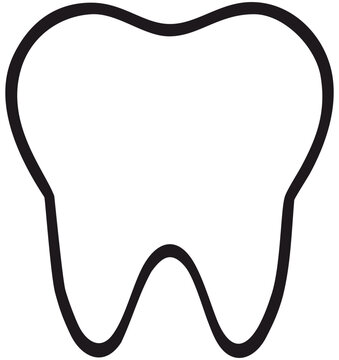 Minimal Tooth Outline Icon Vector. Editable Color Vector
