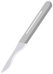 Dental Surgical Scalpel Illustration. Editable Color Vector