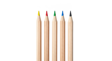 Five colored pencils