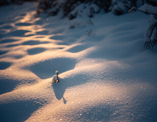 man walking in the snow
