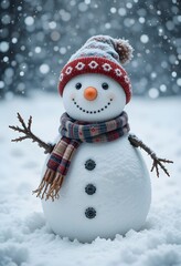 snowman with red hat